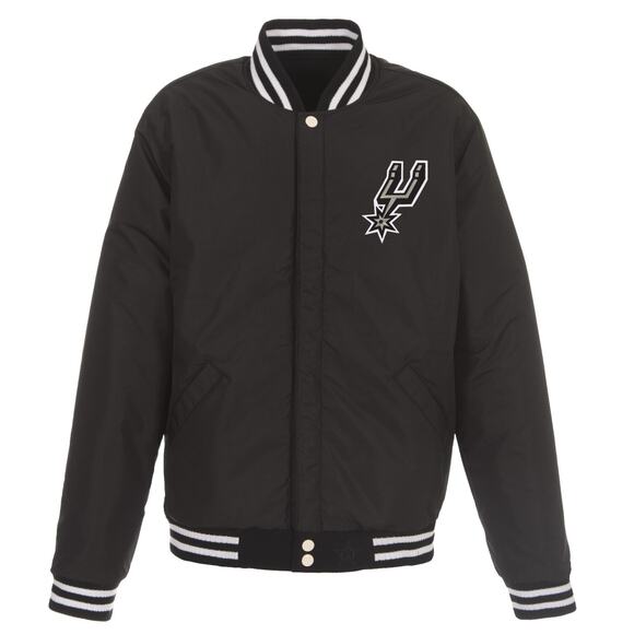 San Antonio Spurs Reversible Fleece Jacket with Faux Leather Sleeves - Picture 3 of 4